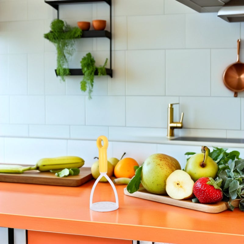 🍳 أداة هراسة بطاطس يدوية مصفاة للطعام مكونة من 10 قطع بلون أصفر من مادة البولي بوربيلين للاستخدام في المطبخ - Image 4