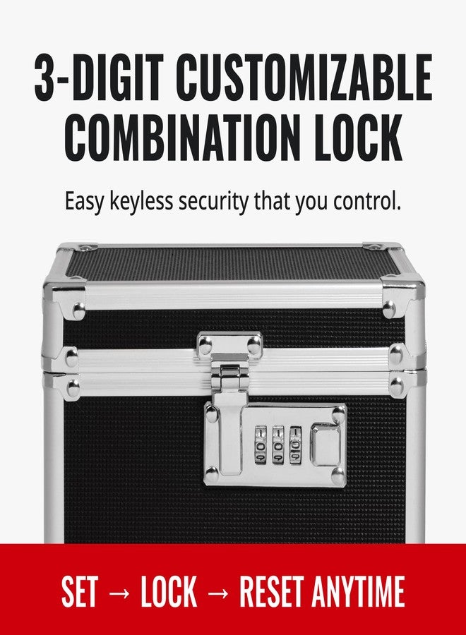 Vaultz Locking Medicine Box with Combination Lock - Secure Metal Lock Box Safe for Medication, Pills & Valuables, Small Lockbox with Code, Portable Storage Case, Black - Image 5