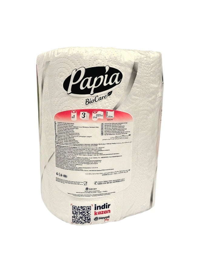 Papia Bio Care Kitchen Roll 3 Ply × 12 Pcs | Ultra Absorbent & Strong Kitchen Paper Towels | Effective Cleaning for Surfaces & Spills | Soft Texture with High Durability | Ideal for Daily Household Use - Image 4