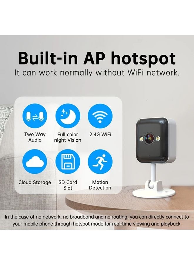 MA8 Color Smart Security Camera 1080P WiFi Indoor Outdoor Color Night Vision Two Way Audio Motion Detection Cloud Storage - Image 2