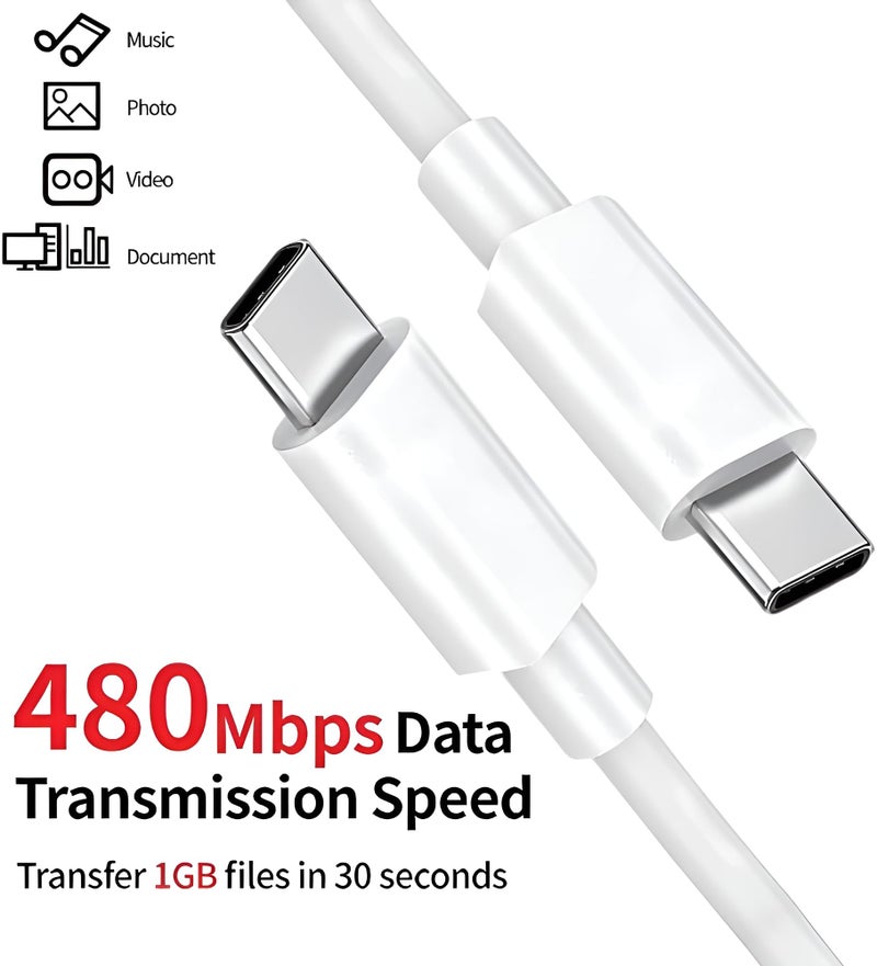 mifaso Google Original Type C To Type C Mobile Data Charging Cable For Pixel 10/10 Pro/9A/9 Pro Xl/8 Pro/8/8A/7 Pro/7/7A/Chromebook Laptop/Buds & Other USB C Device Support For Nothing 3A Pro | 30 W, White - Image 5