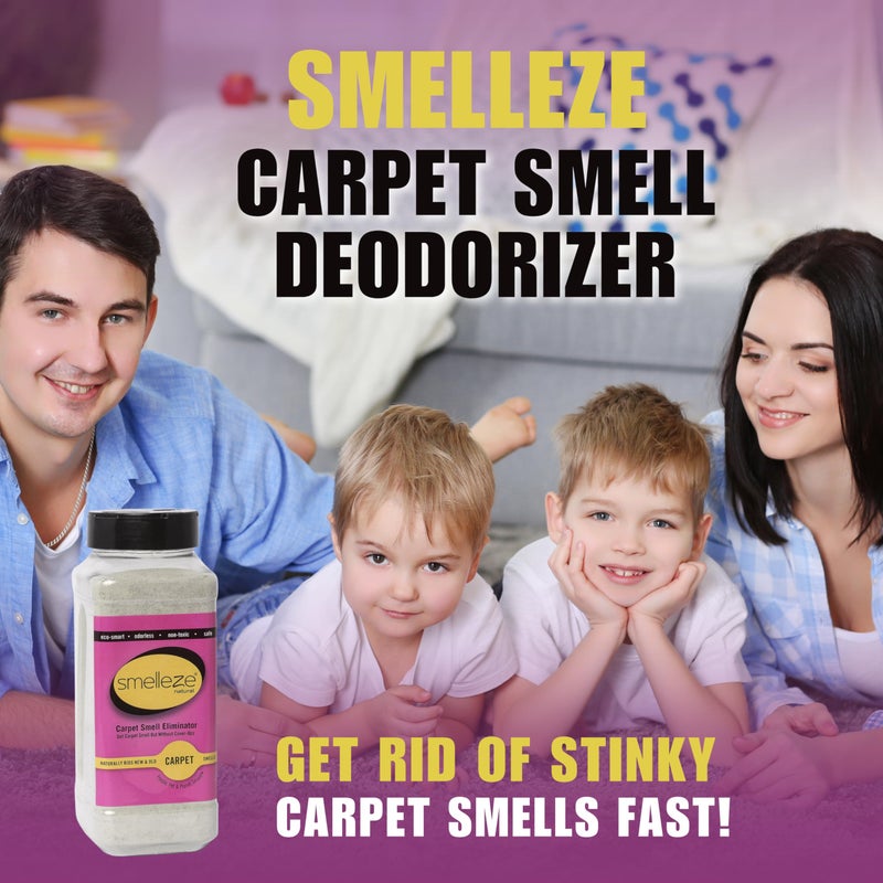 سميليز Smelleze Natural New Carpet Smetly رائحة الروائح الكريمة مسحوق الرائحة - مزيل الرائحة - مبللة جميع السجاد السجاد والمفروشات الجديدة 2 رطل. - Image 2
