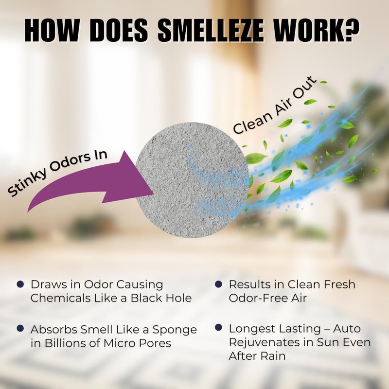 سميليز Smelleze Natural New Carpet Smetly رائحة الروائح الكريمة مسحوق الرائحة - مزيل الرائحة - مبللة جميع السجاد السجاد والمفروشات الجديدة 2 رطل. - Image 4