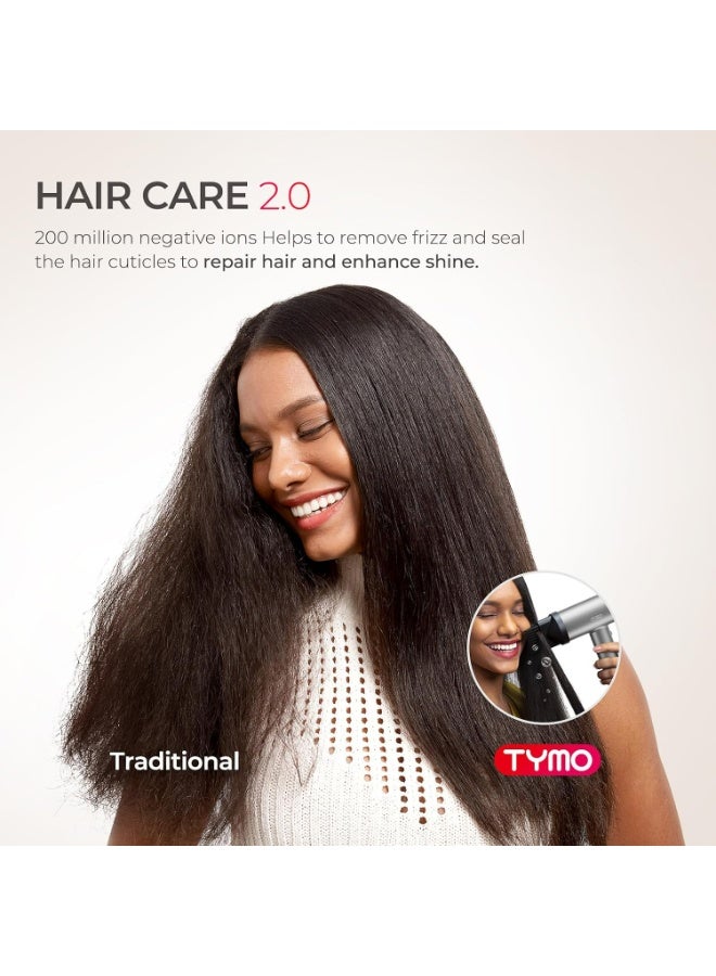 TYMO Hair Dryer with Adjustable Diffuser - High-Speed Ionic Blow Dryer, Fast Drying & Zero Damage, Low-Noise Hairdryer, 3 Speeds & 4 Temps with Cool-Shot for Professional Styling at Home/Salon - Image 3