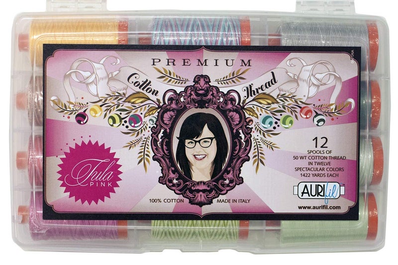 Aurifil Tula Pink Premium Collection Aurifil Thread Kit 12 Large Spools 50 Weight TP50TP12 - Image 1