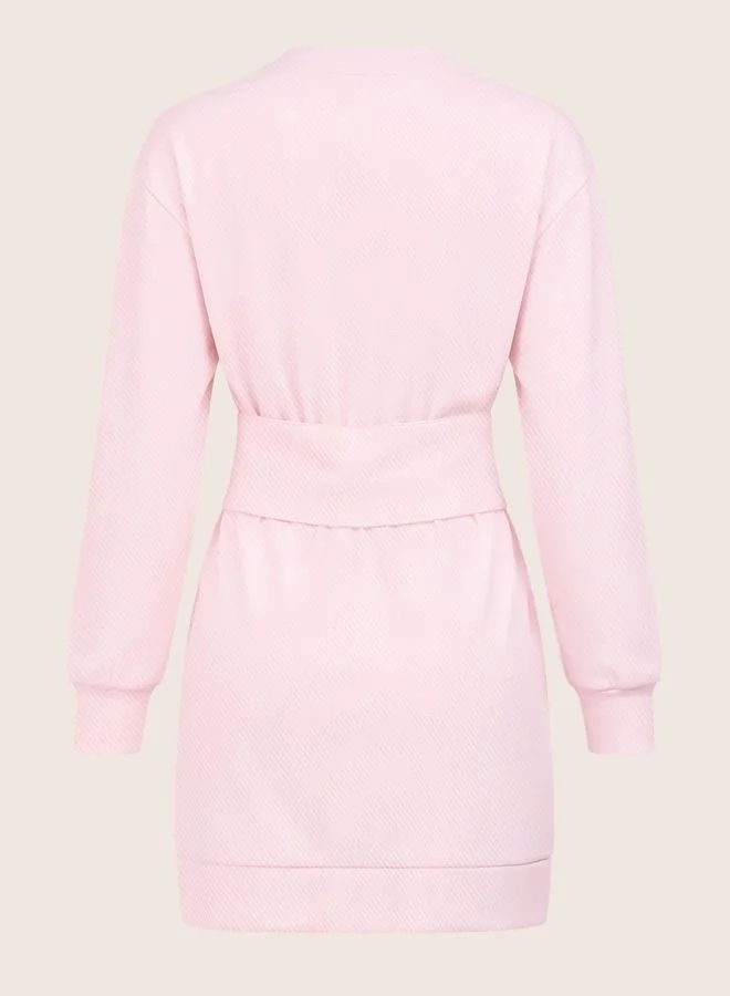 Freehand  Women Relaxed Fit Solid Crew Neck Long Sleeve Sweat Dress for Women | Best Price UAE