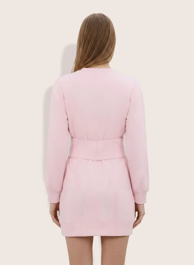 Freehand  Women Relaxed Fit Solid Crew Neck Long Sleeve Sweat Dress for Women | Best Price UAE
