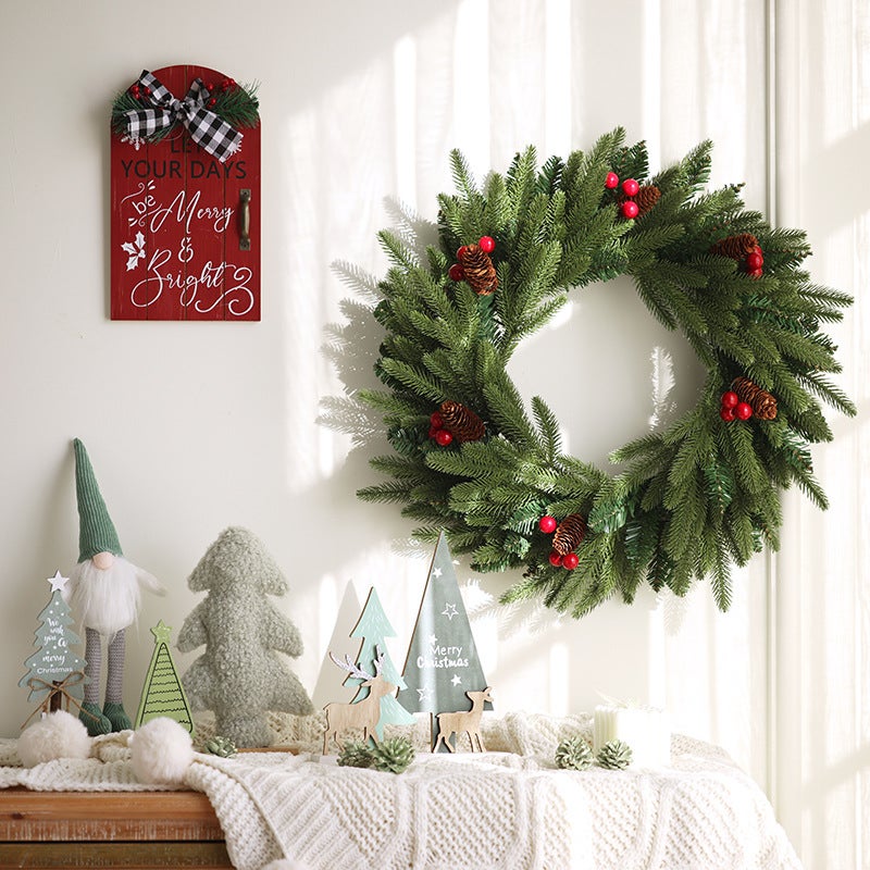 New Christmas Wreath Pendant Wall Hanging Pe Wreath El Shopping Mall Scene Layout Props Christmas Decorations - Image 2