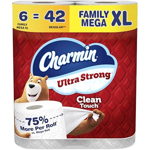 Charmin Ultra Strong Clean Touch Toilet Paper 6 Family Mega XL Rolls 42 Regular Rolls - Image 1
