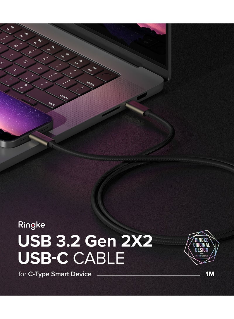 Ringke USB C to USB C Cable 3.2 Gen 2x2 20Gbps Data Transfer (3.3 FT), Type C 240W Fast Charging Charger Cord Compatible with iPhone 16 and 15 Series, Galaxy, Pixel, Laptops and Tablets black - Image 2