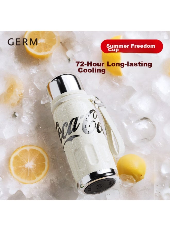 Germ Panzhanle Coca-cola Insulated Cup, Sports Water Bottle For Men And Women, Student Car Cup, 580ml, Morgan White - Image 2