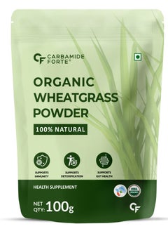 Carbamide Forte 100% Natural Organic Wheatgrass Powder Wheat Grass Juice Organic | Wheatgrass Juice Powder - 100g Wheatgrass Powder Organic