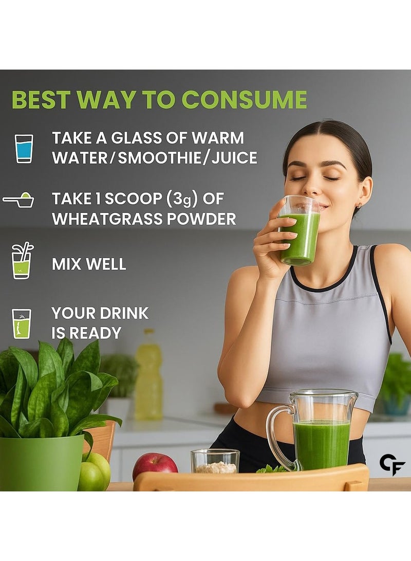 Carbamide Forte 100% Natural Organic Wheatgrass Powder Wheat Grass Juice Organic | Wheatgrass Juice Powder - 100g Wheatgrass Powder Organic - Image 5
