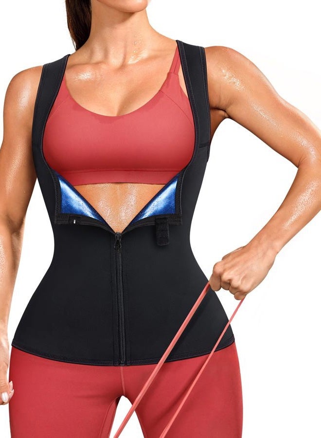 Junlan Waist Trainer for Women - Sauna Suit Sweat Vest Waist Trimmer for Working Out - Image 1