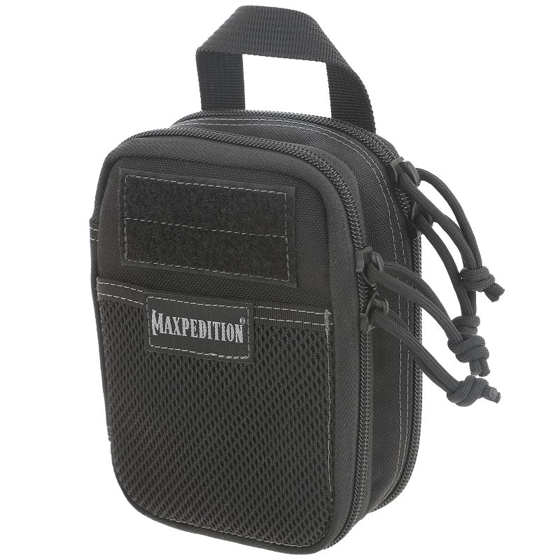 MAXPEDITION Double-Decker Mini Pocket Organizer (4â€ x 2.5â€ x 6â€) MOLLE Compatible Tactical Gear Pouch for Everyday Carry (Black) 0258B - Image 1
