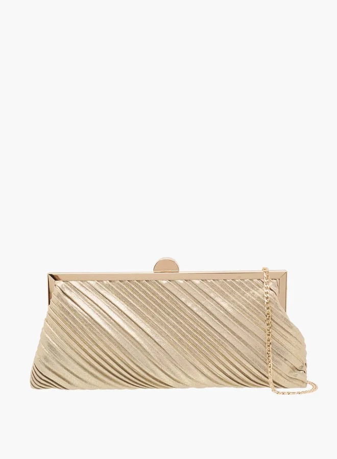 Celeste Women Textured Clutch with Chain Strap