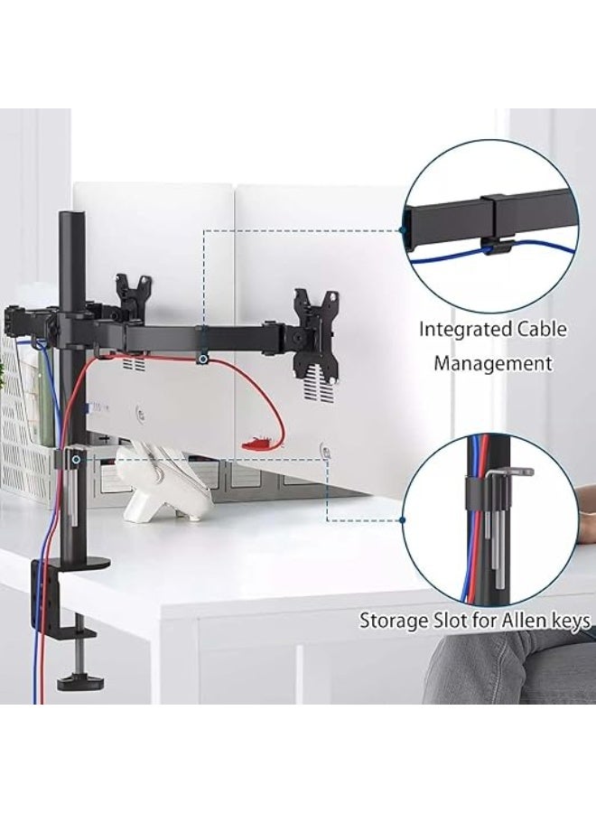 Dual Monitor Desk Mount - Adjustable Arm for 2 Monitors up to 32", 8kg each arm - Image 3
