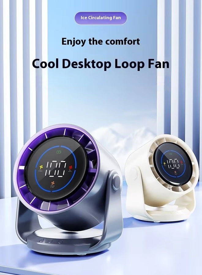 Allieuka Portable Desktop Fan with Digital Display 5 Speed Battery adjust Mini Fan Table Advanced Small Indoor Air Circulation Desk Fan Wall Mountable Portable USB Fan for Travel Bedroom Kitchen Desktop Camping - Image 2