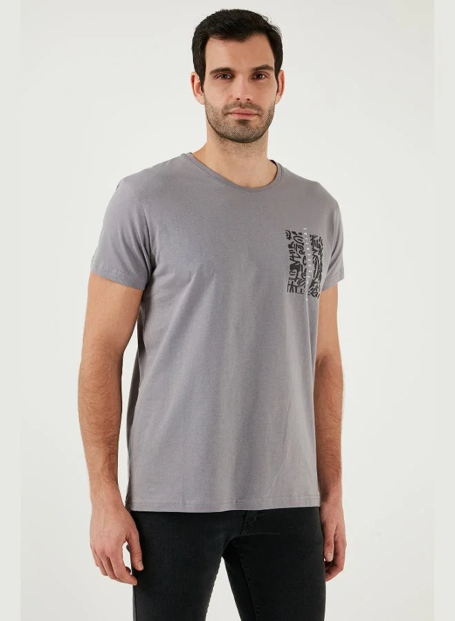 بوراتي تيشيرت رجالي قطن بياقة دائرية بقصة ضيقة من بوراتي