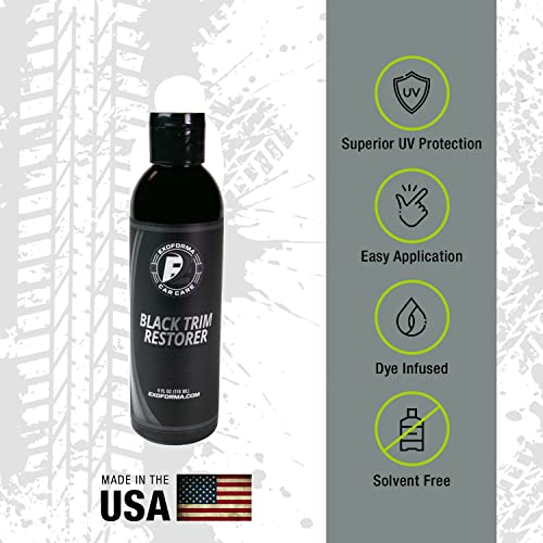 ExoForma Black Trim Restorer - Unique Dye-Infused Formula Lasts 6+ Months - Restores Factory Black to Plastic Trim - Protects Against UV Rays, Helps Conceal Scratches & Scuff Marks - Works in Seconds - Image 4