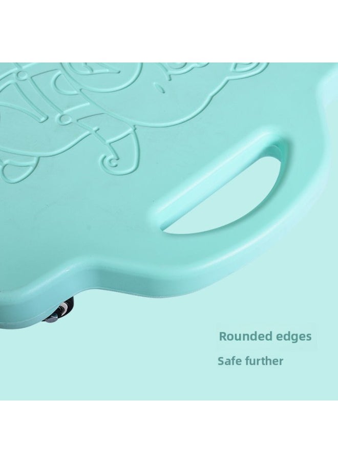 Generic - Kindergarten Big Scooter Sensory System Training Equipment Children's Early Education Home Teaching Aids Vestibular Balance Board Outdoor Toys-Color:ღ {{中号绿白轮}} - Image 1