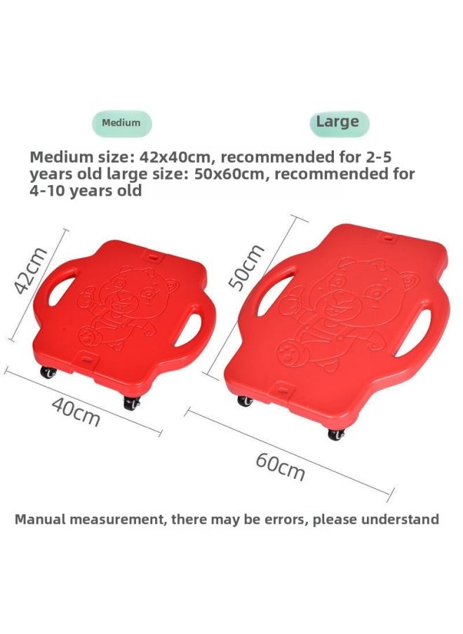 Generic - Kindergarten Big Scooter Sensory System Training Equipment Children's Early Education Home Teaching Aids Vestibular Balance Board Outdoor Toys-Color:ღ {{中号绿白轮}} - Image 1