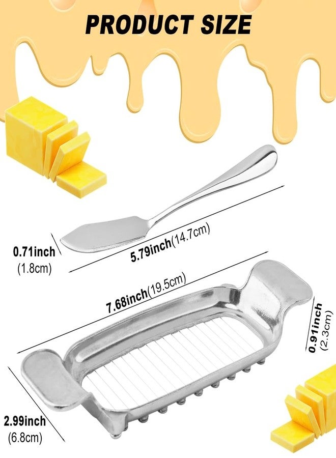 Kazheon Butter & Cheese Slicer Stainless Steel Wire Cheese Slicer With Ergonomic Handle for Block Cheese, Butter (COLOR:silver) - Image 2