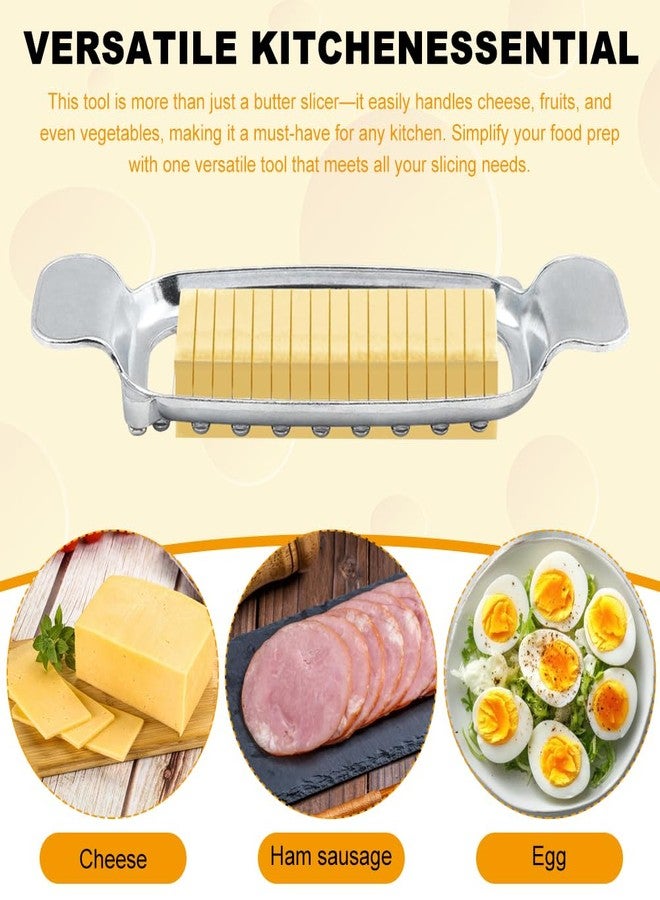 Kazheon Butter & Cheese Slicer Stainless Steel Wire Cheese Slicer With Ergonomic Handle for Block Cheese, Butter (COLOR:silver) - Image 4
