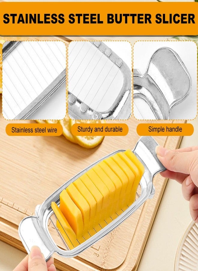 Kazheon Butter & Cheese Slicer Stainless Steel Wire Cheese Slicer With Ergonomic Handle for Block Cheese, Butter (COLOR:silver) - Image 3