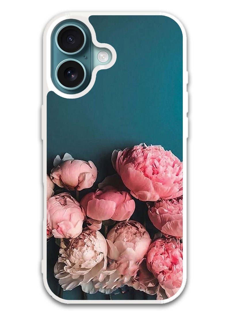 Theodor Protective Case Cover For APPLE IPHONE 16 Plus Flowers (White Bumper) - Image 1