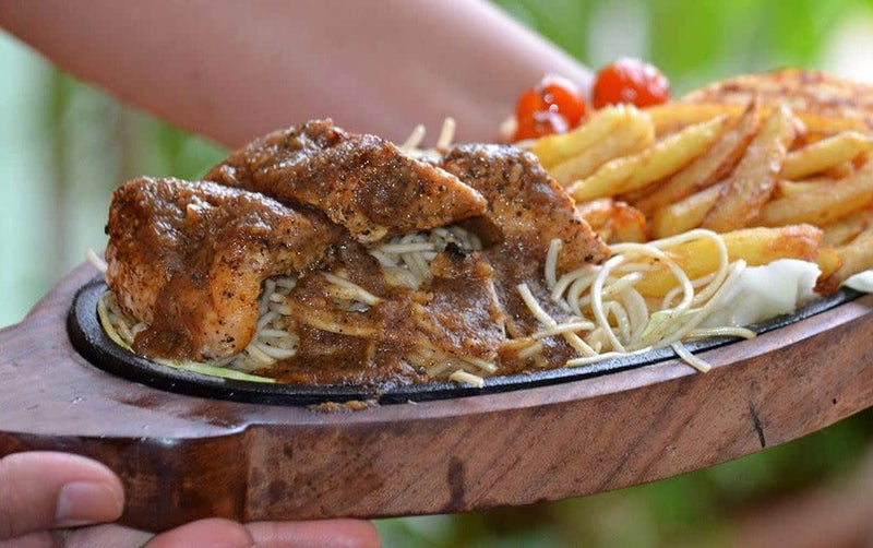 HAINE Serving Dish Sizzler Tray/Plate with Wooden Base, Brown, Pack of 2 - Image 4