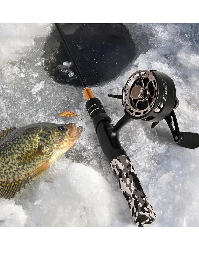 general Ice Fishing Reel - Ultra Light Fishing Reel Inline Ice Angling Reel | Spool Width In-Line Free Billiard Reel, Durable 3 + 1 BB Ice Fishing Device, Metal Spool 3.2:1 High Speed Ratio Fishing - Image 2