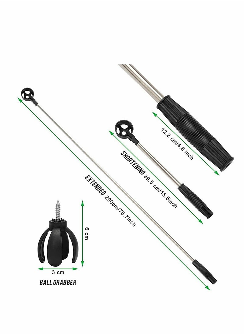 SYOSI - Golf Ball Retriever And Petal Picking Ball Head, Stainless Telescopic Extendable Golf Ball Retriever, Suction Cup Ball Grabber, Golf Accessories, Golf Gift For Men 2 Pack - Image 1