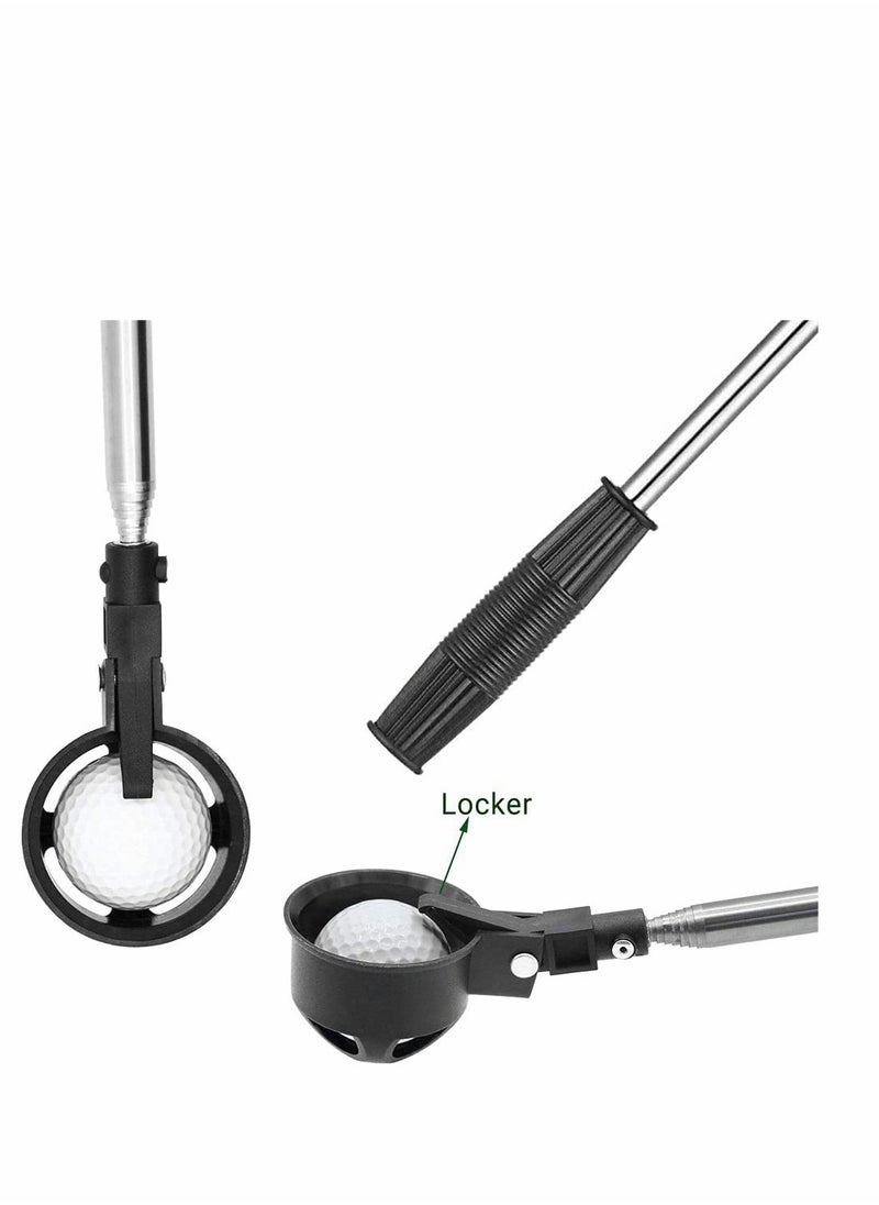SYOSI - Golf Ball Retriever And Petal Picking Ball Head, Stainless Telescopic Extendable Golf Ball Retriever, Suction Cup Ball Grabber, Golf Accessories, Golf Gift For Men 2 Pack - Image 1