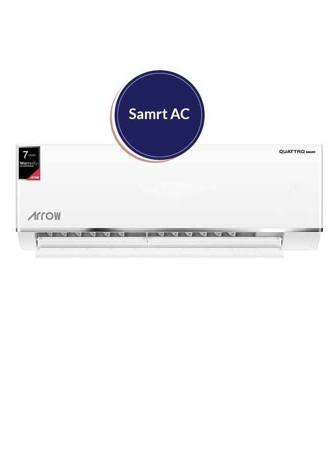 ارو مكيف سبليت ذكي بقوة 12100 وحدة حرارية بريطانية، بارد فقط، مع جهاز تحكم عن بعد، شاشة ال اي دي مخفية، تدفق هواء رباعي الأبعاد، وضع السكون، منع التنقيط، يدعم جميع الهواتف المحمولة بتطبيق تويا | اسم الموديل: RO-12SHC-S - Image 4