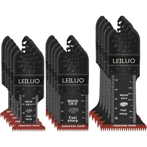 LEILUO 15Pcs Oscillating Saw Blades Japanese Teeth Multi Tool Blade Fast Cutting Wood Extra Long Oscillating Tool Blades Compatible with DeWalt Makita & More - Image 1