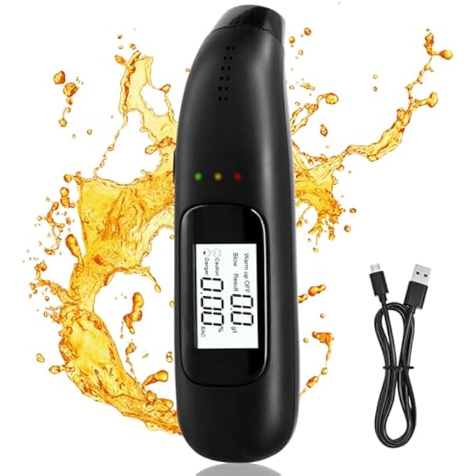 rayihni Breathalyser Police Accurate Professional Alcohol Meter with Digital Colour LCD Display, Police Accurate Alcohol Meter for Use at Home or at Parties - Image 1