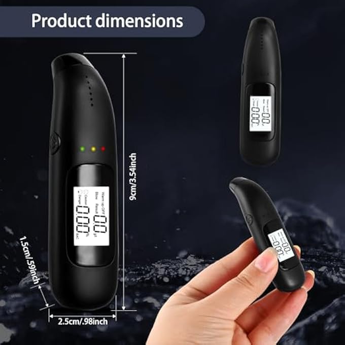 rayihni Breathalyser Police Accurate Professional Alcohol Meter with Digital Colour LCD Display, Police Accurate Alcohol Meter for Use at Home or at Parties - Image 3