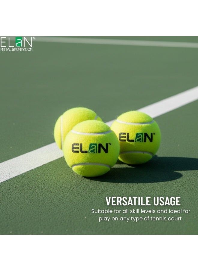 Elan Tennis Ball Pack of 3 – Durable Practice Tennis Balls with Consistent Bounce for Training, Coaching and Recreational Play - Image 4