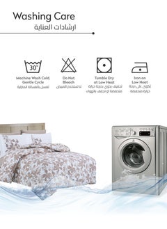 Donetella Printed Comforter Set 4-Pcs Single Size All Season Single Bed Fits(120 X 200 Cm)Bedding Set With Removable Filler And Down Alternative Filling, Platinum  - Image 5