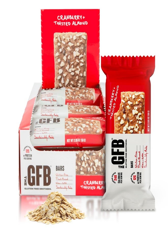 The GFB Cranberry Toasted Almond Protein Bars - Gluten Free, Plant Based, Non GMO, Sustainably Made – Ridiculously Tasty, Healthy, Vegan, Nutrition Snack Protein Bars, 2.05 oz (12 Count) - Image 1