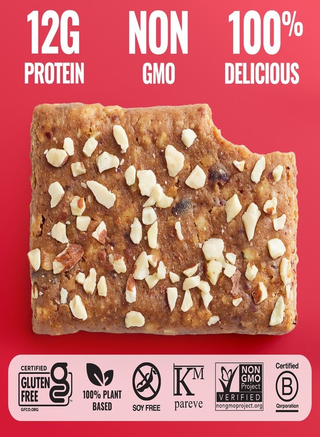 The GFB Cranberry Toasted Almond Protein Bars - Gluten Free, Plant Based, Non GMO, Sustainably Made – Ridiculously Tasty, Healthy, Vegan, Nutrition Snack Protein Bars, 2.05 oz (12 Count) - Image 4