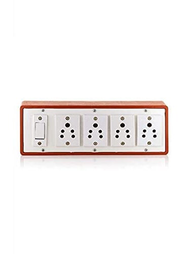 TULSI TRADERS Tulsi Traders PVC Brown Extension Board with 4 SOCKETS 1 Switchwith Extension Cord Upto 4 Yard  - Image 2