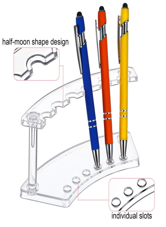 Kifmurase 2Pcs Clear Plastic Pen Holder Stand Display Rack, 6-Slot Pen Display Stands, Acrylic Pencil Holders Eyebrow Pens Stand Makeup Brush Rack Organizer for Home Office Store Desk School Supplies - Image 4