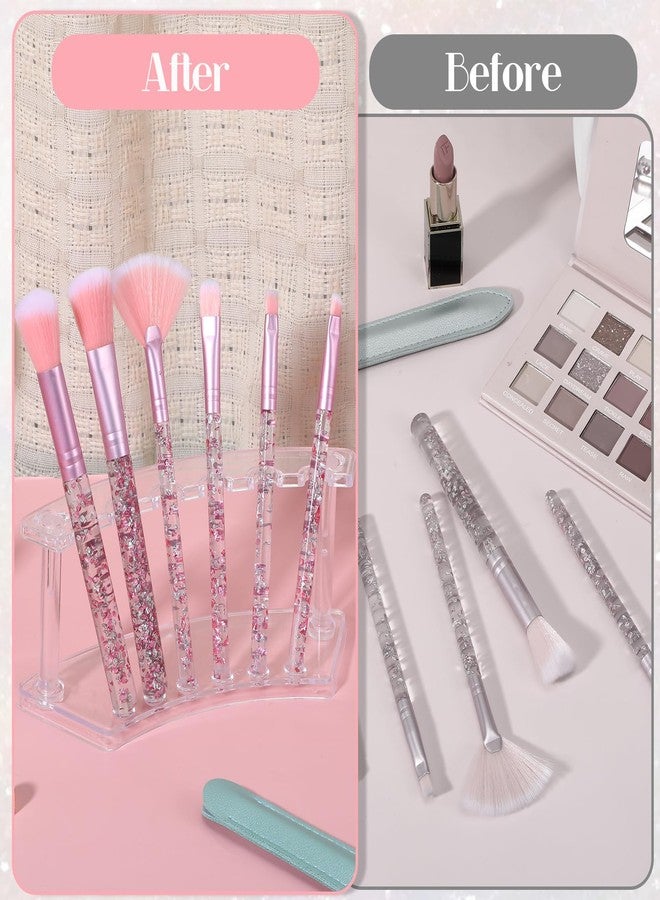 Kifmurase 2Pcs Clear Plastic Pen Holder Stand Display Rack, 6-Slot Pen Display Stands, Acrylic Pencil Holders Eyebrow Pens Stand Makeup Brush Rack Organizer for Home Office Store Desk School Supplies - Image 5