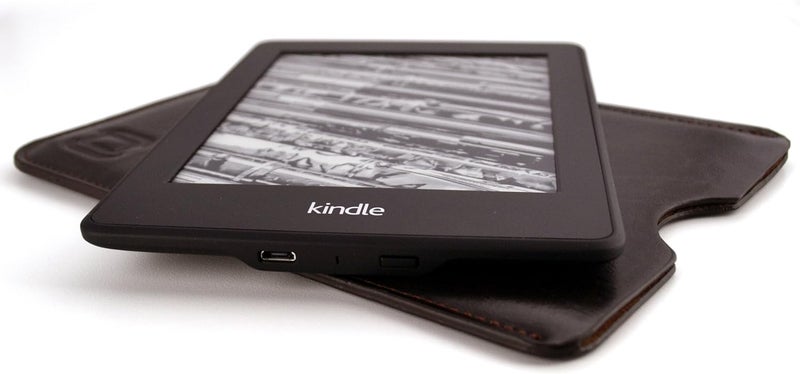 Dockem Executive Sleeve for Kindle Paperwhite, Kindle 6" E ink Display, Kindle Voyage; Slim, Simple, and Professional Case: Microfiber Felt Lined Basic Synthetic Leather Protective Cover [Dark Brown] - Image 2