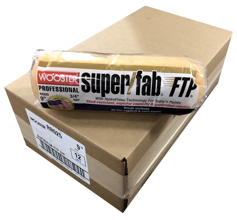 Wooster Brush RR925-9 Inch Super/Fab FTP Roller Cover, 3/4-Inch Nap - Pack of 12
