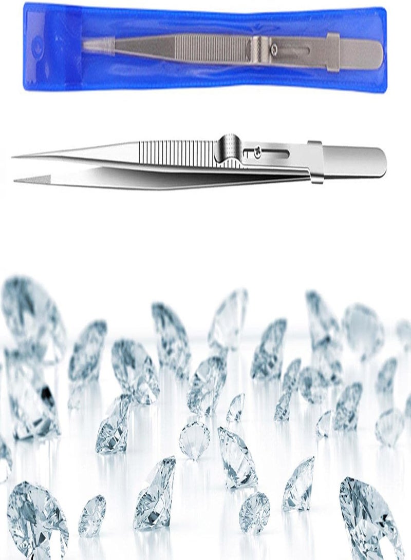 GGOOT Stainless Steel Precision Tweezers | 6.4 Inch Anti-Static Tweezers with Sliding Lock Design,Adjustable Tweezers for Electronics, Soldering, Jewelry, Craft, Laboratory Work, DIY - Image 5