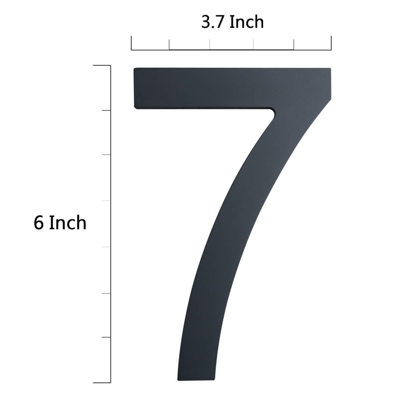 BetLight 6 Inch House Numbers- Modern Floating Stainless Steel Home Address Number Elegant Black Finish,Number 7 - Image 3
