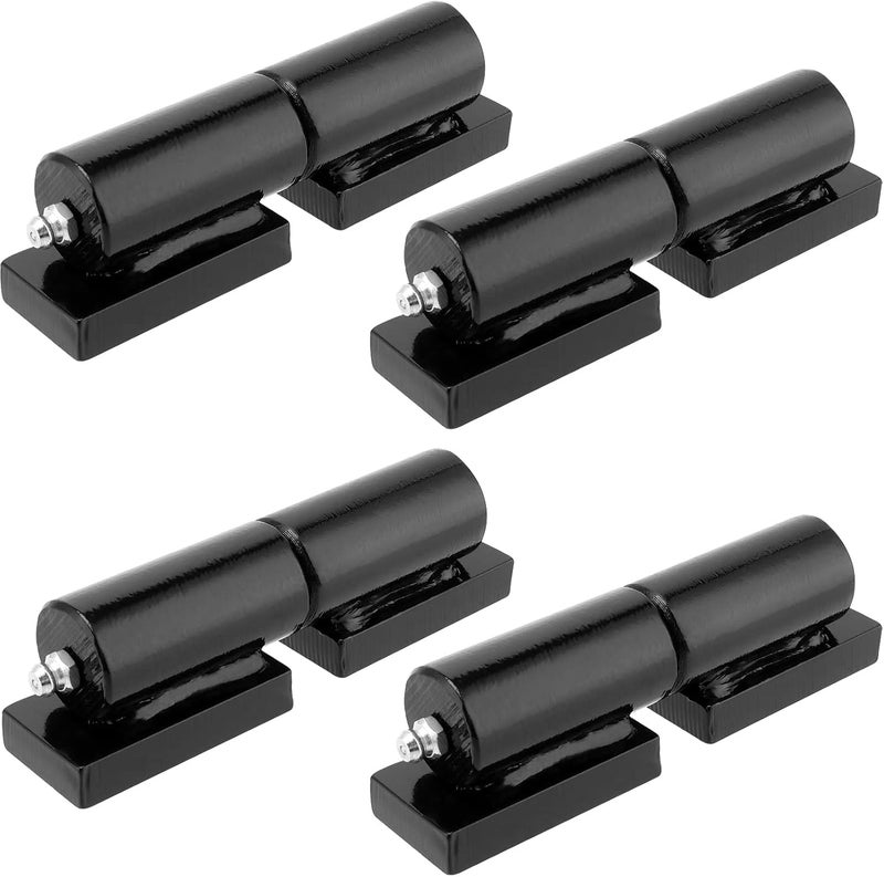SHEUTSAN SHEUTSAN 4 Pack 5 Inch Heavy Duty Barrel Gate Hinge Weld On Barrel Gate Hinges Trailer Gate Hinges with Steel Ball Bearing for Swing Gates Trailer Ramp Gates 450lbs Load Capacity Black  - Image 1